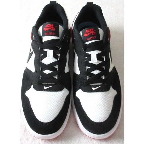 Nike Men\'s SB Alleyoop Classic Skate Shoes White Black University Red Sizes NIB main image 4